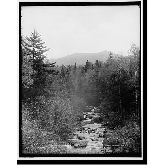 Historic Print, Ammonoosuc River and Mount Monroe, Mount Pleasant farm