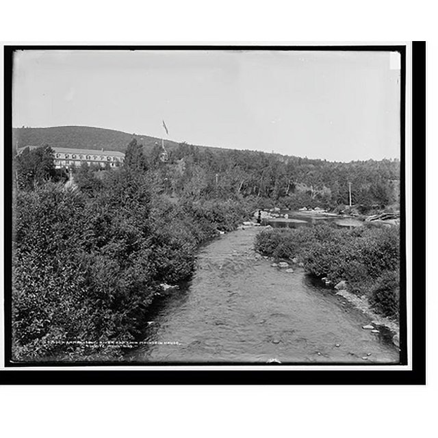 Historic Print, Ammonoosuc River and Twin Mountain House, White