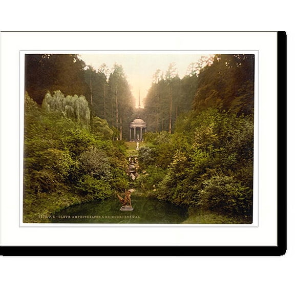 Historic Print, Amphitheatre and Soldiers Monument Cleves Westphalia Germany, 18" x 24"