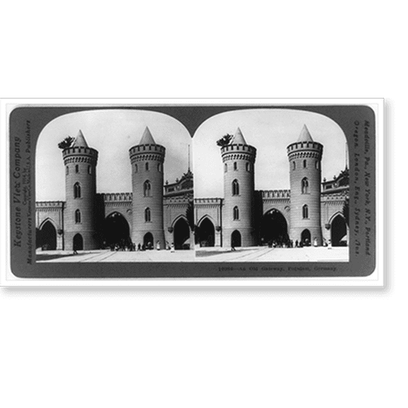 Historic Print, An Old gateway Potsdam Germany, 16" x 20"