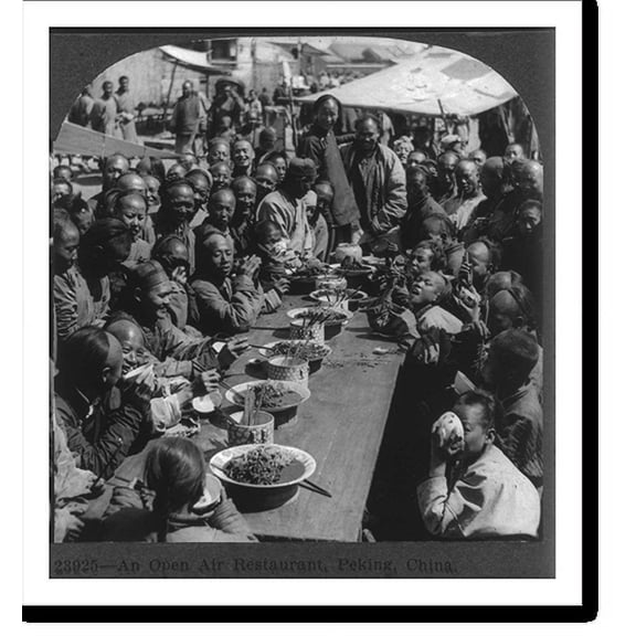 Historic Print, An Open Air Restaurant, Peking, China, 16" x 20"