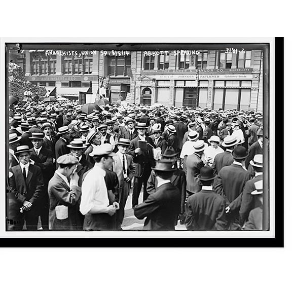 Historic Print, Anarchists . Union Sq., 8/8/14, Abbott speaking, 16" x 20"