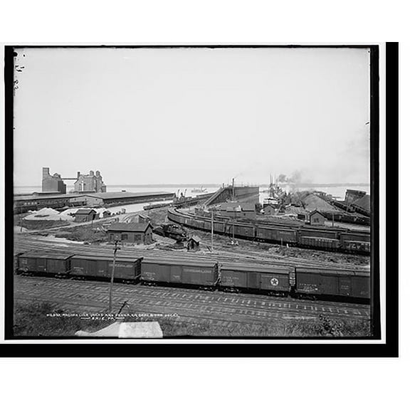 Historic Print, Anchor Line docks and Penna. R.R. [Pennsylvania Railroad] coal & ore docks, Erie, Pa., 16" x 20"