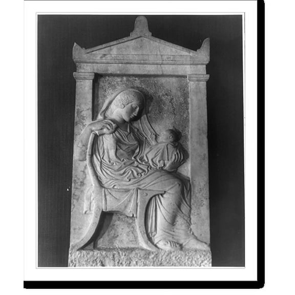Historic Print, Ancient tombstone from the Acropolis Museum, 16" x 20"
