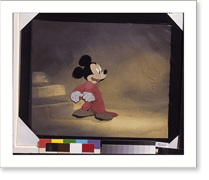 Historic Print, [Animation cel showing Mickey Mouse dressed in a red ...