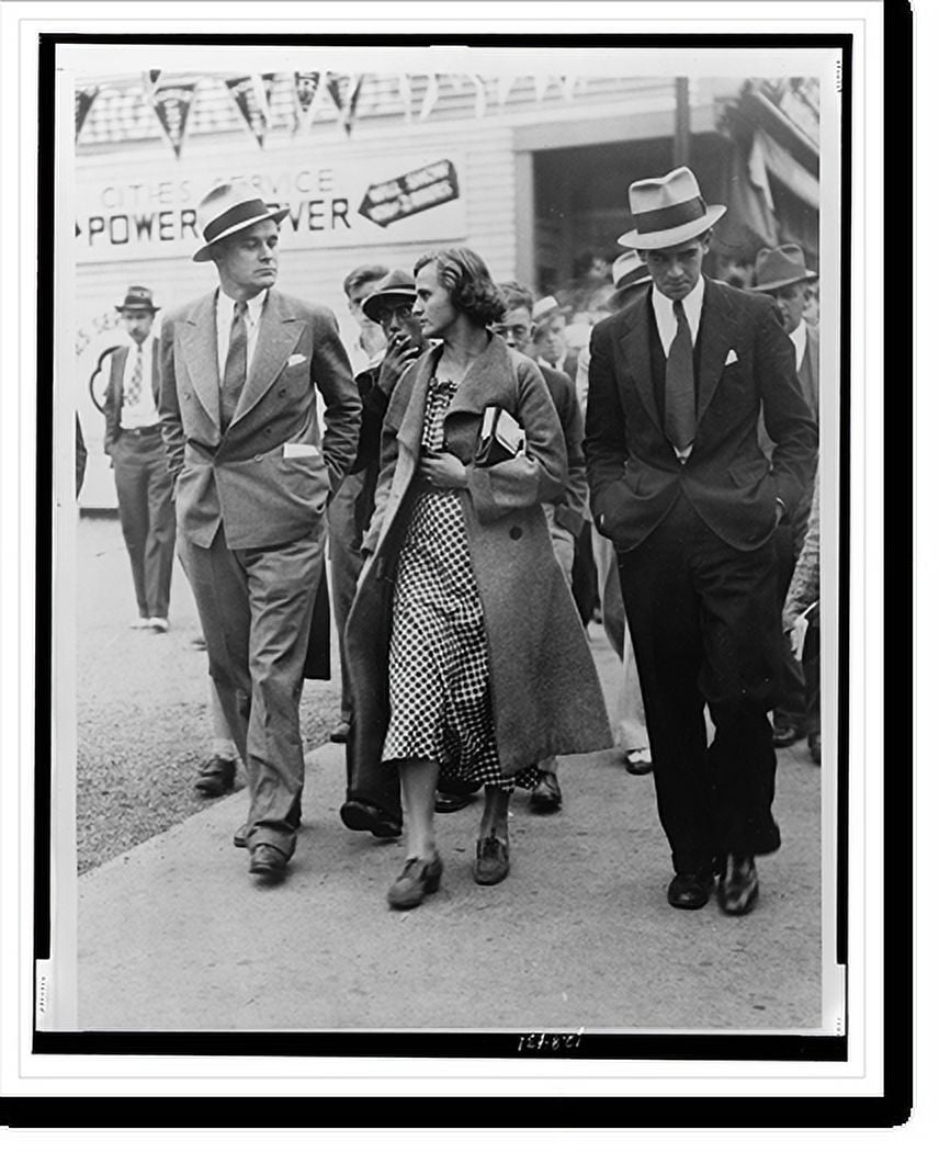 Historic Print, [Ann Burlak, fulllength portrait, facing left, flanked