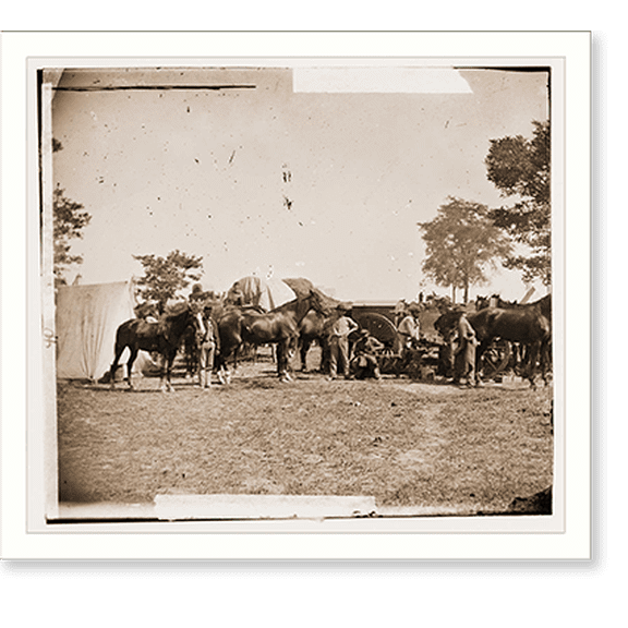 Historic Print, Antietam Maryland. Forge scene at General McClellans headquarters, 18" x 24"