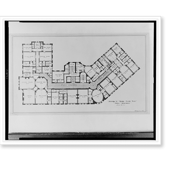Historic Print, [Apartment house (Altamont") for Col. George Truesdell, 1901 Wyoming Avenue, N.W., Washington, D.C. Second and third floor plan, small apartments]", 16" x 20"