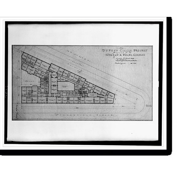 Historic Print, [Apartment house (Dupont Circle Project") for George A. Fuller Company, 19th Street and Connecticut Avenue, N.W., Washington, D.C. Floor plan, site plan]", 16" x 20"