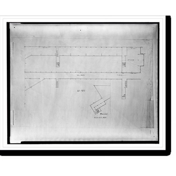 Historic Print, [Apartment house (The Promenade") for Landow & Company, 4710 Bethesda Avenue, Bethesda, Maryland. Garage south plans]", 16" x 20"