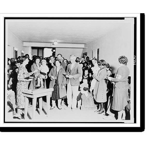 Historic Print, Applicants for Red Cross food orders while away the time in singing, instead of standing in line. The scene is at Lonoke, Arkansas, and these drought-stricken farmers. - 3, 16" x 20"