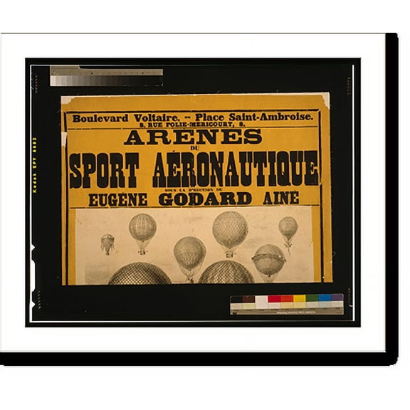 Historic Print, Arènes du sport aéronautique sous la direction de Eugène Godard ainé inauguration le dimanche 15 Mars 1885., 16" x 20"