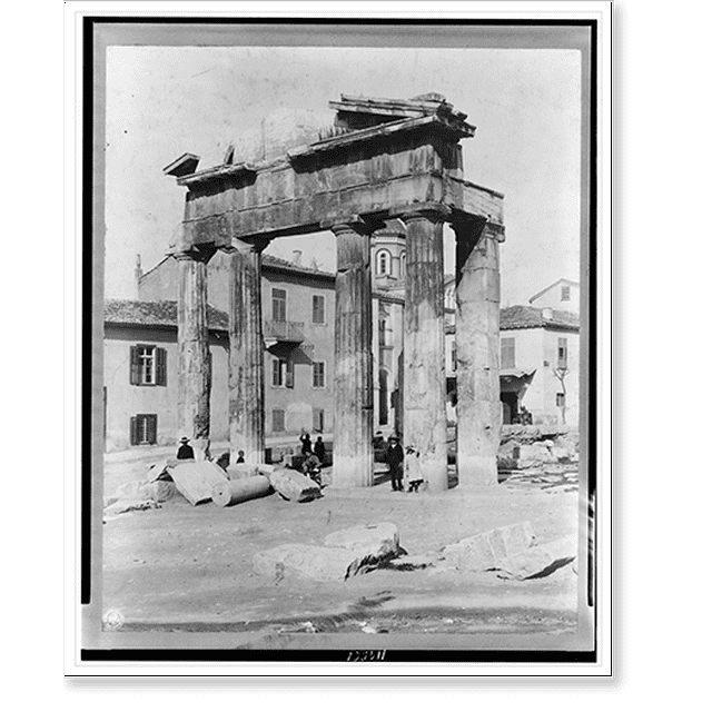 Historic Print, [Arch of agora, Athens, Greece].Neue Photographische