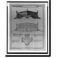 Historic Print, Architectural drawing for a blockhouse (blockhouse for