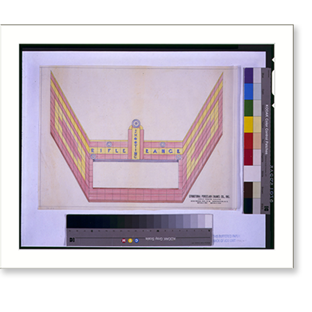 Historic Print, Architectural drawing for a shooting gallery (rifle