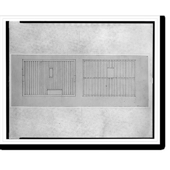Historic Print, Architectural drawing for framing of a building, 18" x 24"