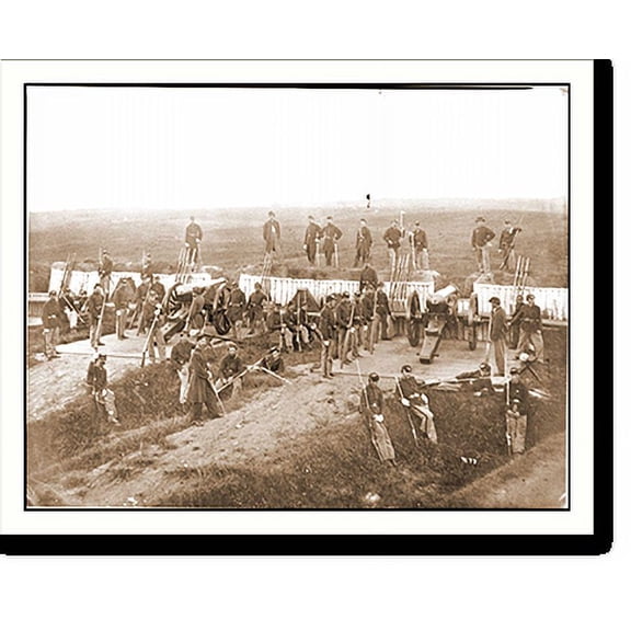 Historic Print, Arlington Va. Company F 2d New York Artillery at Fort C. F. Smith, 16" x 20"