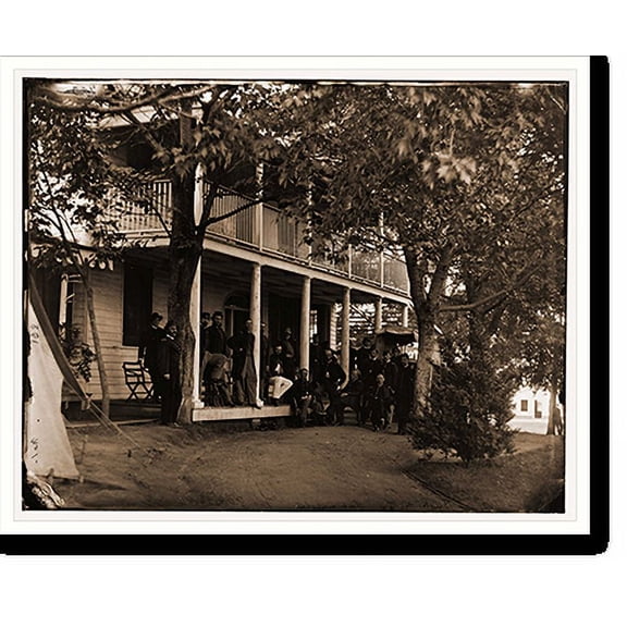 Historic Print, Arlington Virginia. Officers of 2d New York Heavy Artillery at Fort C.F. Smith, 16" x 20"