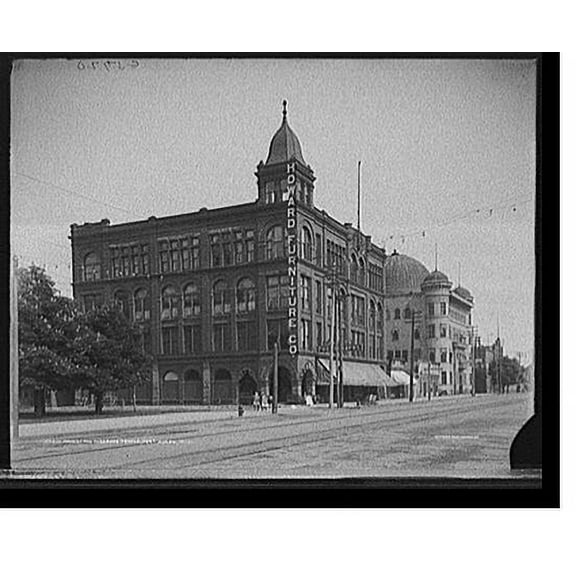 Historic Print, Armory and Maccabee Temple, Port Huron, Mich., 18" x 24"