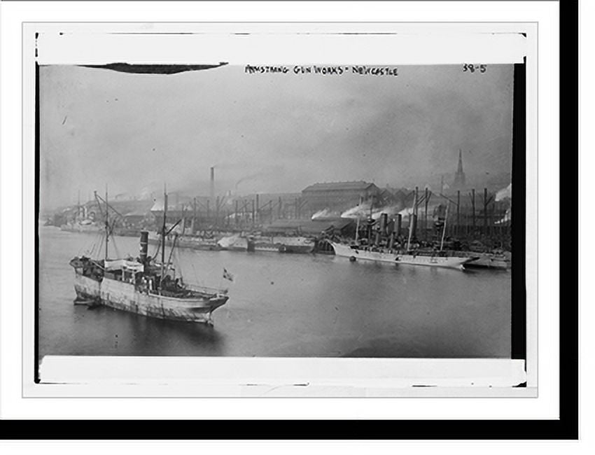 Historic Print, Armstrong gun works, docks, Newcastle, 16" x 20