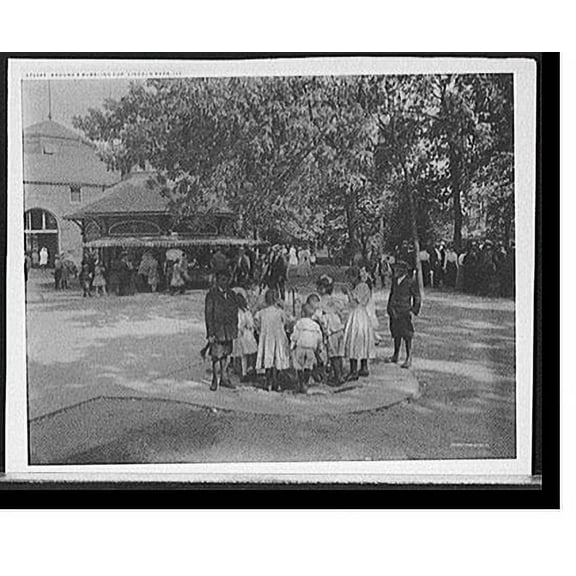 Historic Print, Around a bubbling cup, Lincoln Park, Chicago, Ill., 18" x 24"