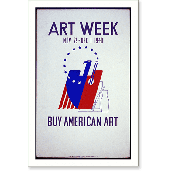 Historic Print, Art week, Nov. 25 - Dec. 1, 1940 Buy American art., 18" x 24"