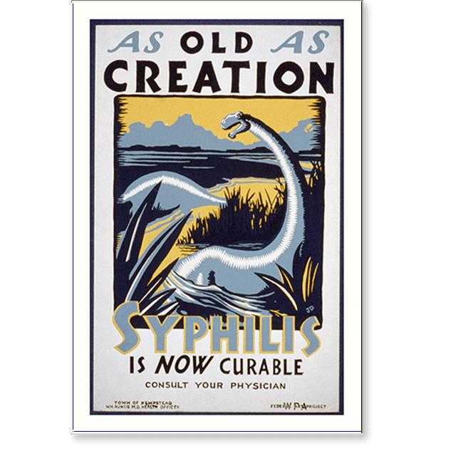 Historic Print, As old as creation Syphilis is now curable :Consult ...