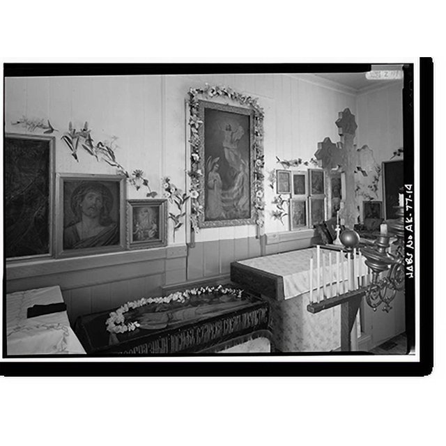 Historic Print, Ascension of Our Lord Russian Orthodox Church, Karluk