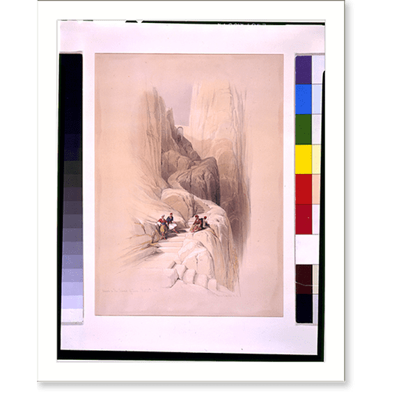 Historic Print, Ascent to the summit of Sinai Feby 20th 1839.David Roberts, R.A., 18" x 24"