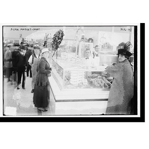 Historic Print, Astor Market Meat, 16" x 20"