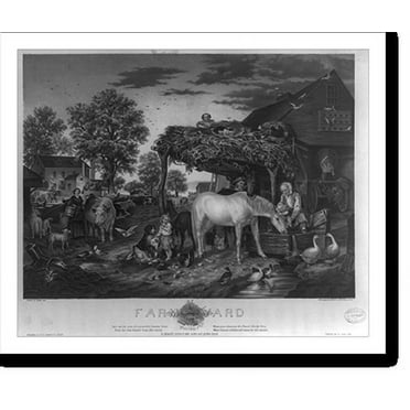 Historic Print, At farm yard sunset, 18" x 24"