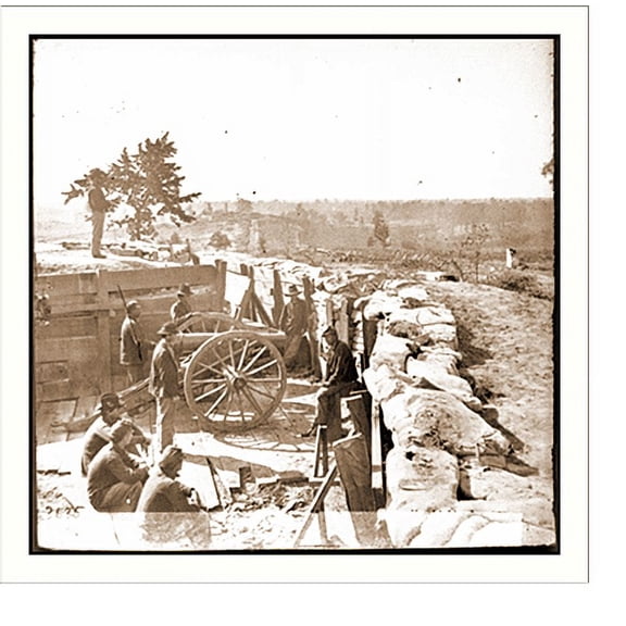 Historic Print, Atlanta Ga. Federal soldiers by gun in captured fort, 16" x 20"