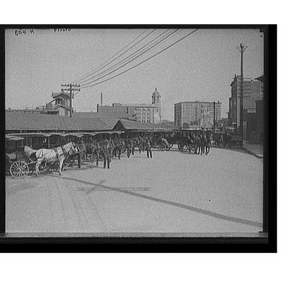 Historic Print, [Atlantic City, N.J., hotel busses at P.R. depot], 16" x 20"