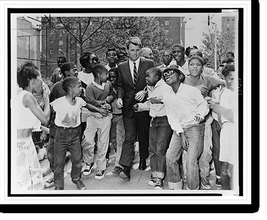 Historic Print, [Attorney General Robert Kennedy surrounded by African