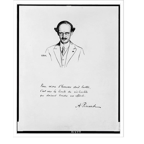 Historic Print, [Auguste Piccard, head-and-shoulders portrait, facing front].R. Kastor., 16" x 20"