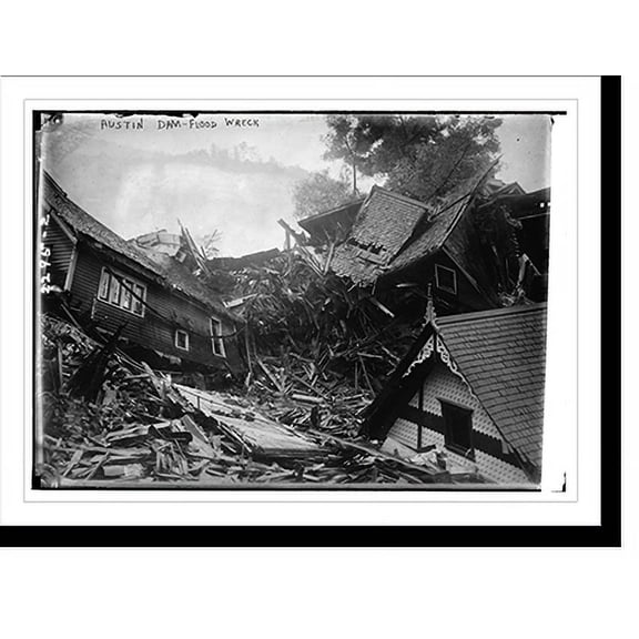 Historic Print, Austin Dam - Flood wreck, 18" x 24"