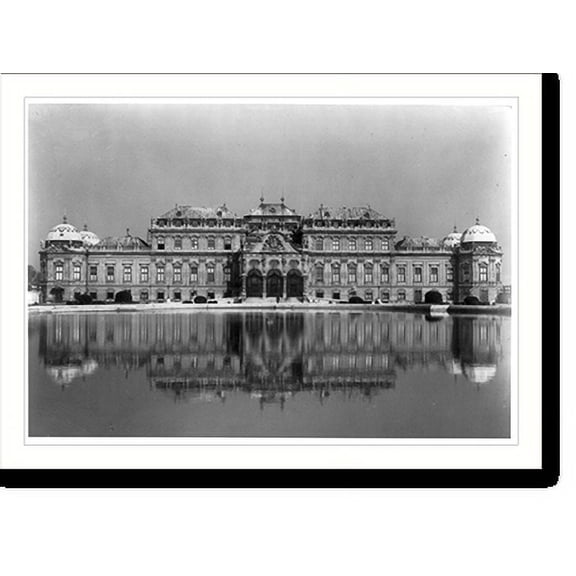 Historic Print, [Austria. Vienna. Belvedere Castle, 1942?: full front view, looking across lake], 18" x 24"