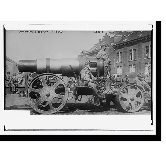 Historic Print, Austrian Siege gun in Belg., 16" x 20"