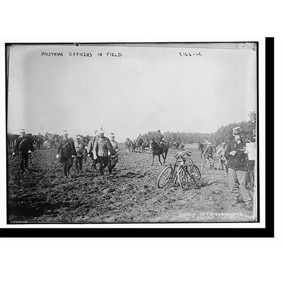 Historic Print, Austrian officers in field, 16" x 20"