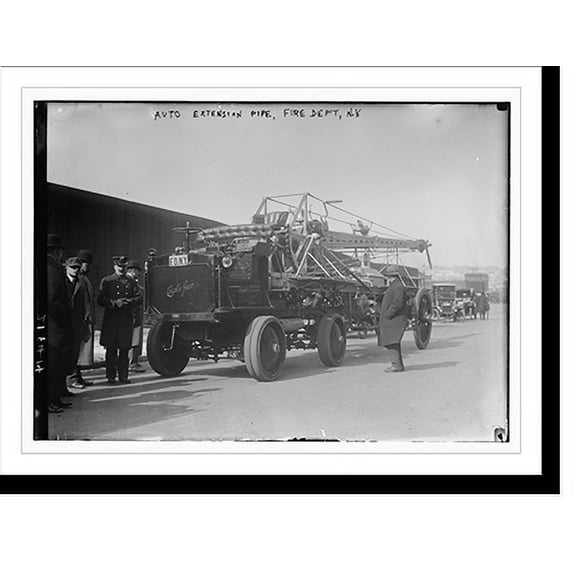 Historic Print, Auto extension pipe, Fire Department, N.Y., 18" x 24"