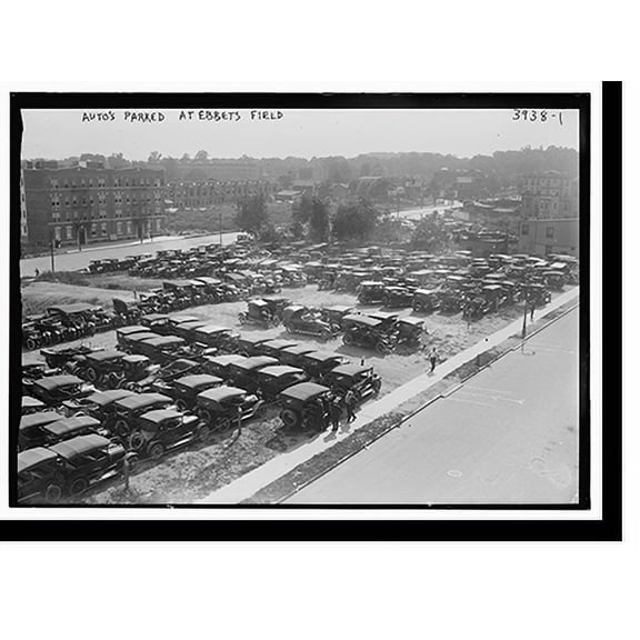Historic Print, Auto's parked at Ebbets Field, 16" x 20"