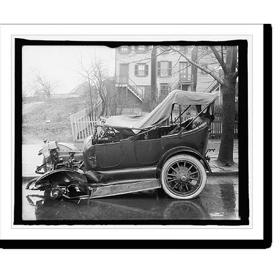 Historic Print, Auto wreck, Wash., D.C., 1917, 18" x 24"