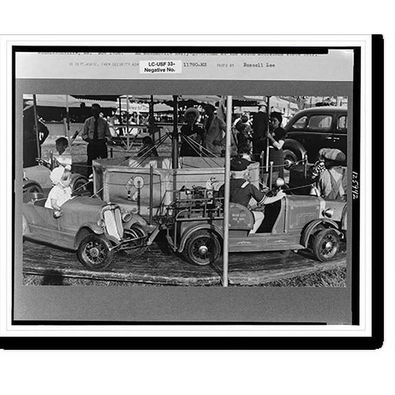 Historic Print, Automobile merry-go-round for the children, state fair, Donaldsonville, Louisiana, 16" x 20"
