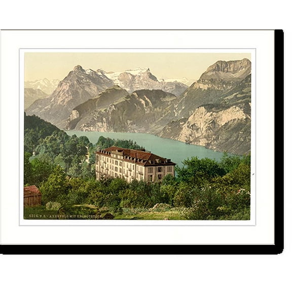 Historic Print, Axenfels general view Lake Lucerne Switzerland, 18" x 24"