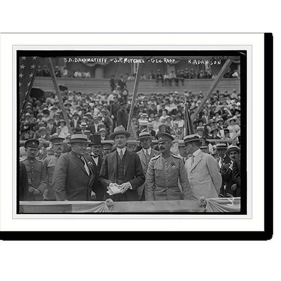 Historic Print, B.A. Bakhmetieff, J.P. Mitchel, Gen. Roop, R. Adamson, 18" x 24"
