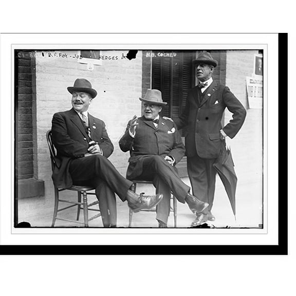 Historic Print, B.F. Fox, Job Hedges, and H.B. Cocheu, 16" x 20"