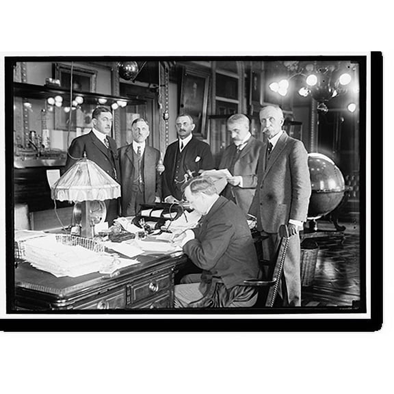 Historic Print, BARNETT, GEORGE, MAJ. GEN., COMMANDANT, U.S.M.C.; BLUE, VICTOR, REAR ADMIRAL, U.S.N.; CHIEF BUR. NAV.; DANIELS, JOSEPHUS, SECRETARY OF THE NAVY, 1913-1921; FECHTELER, A.…16" x 20"