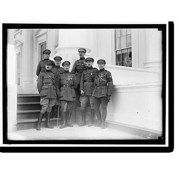 Historic Print, BELGIAN OFFICIALS. SOLDIERS AT WHITE HOUSE - 2, 16" x 20"