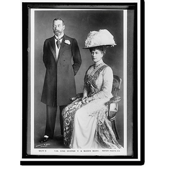Historic Print, BRITISH ROYAL FAMILY. KING GEORGE AND QUEEN MARY, 16" x 20"