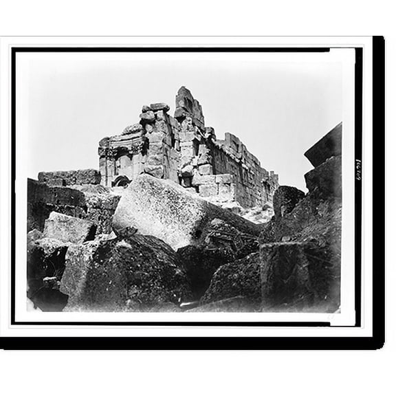 Historic Print, Baalbec. Ruins. Gt. Temple.Bonfils., 16" x 20"
